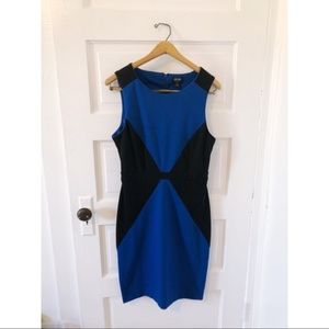 Nicole Miller Black Blue Sleeveless Dress - M